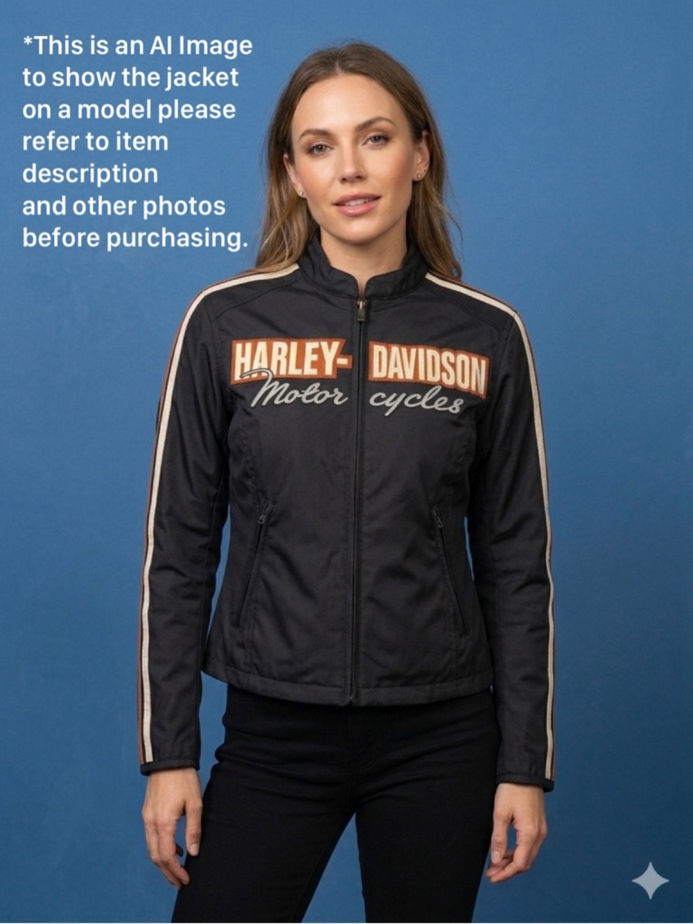 Harley-Davidson Racing Track Jacket with Orange & Cream Stripes